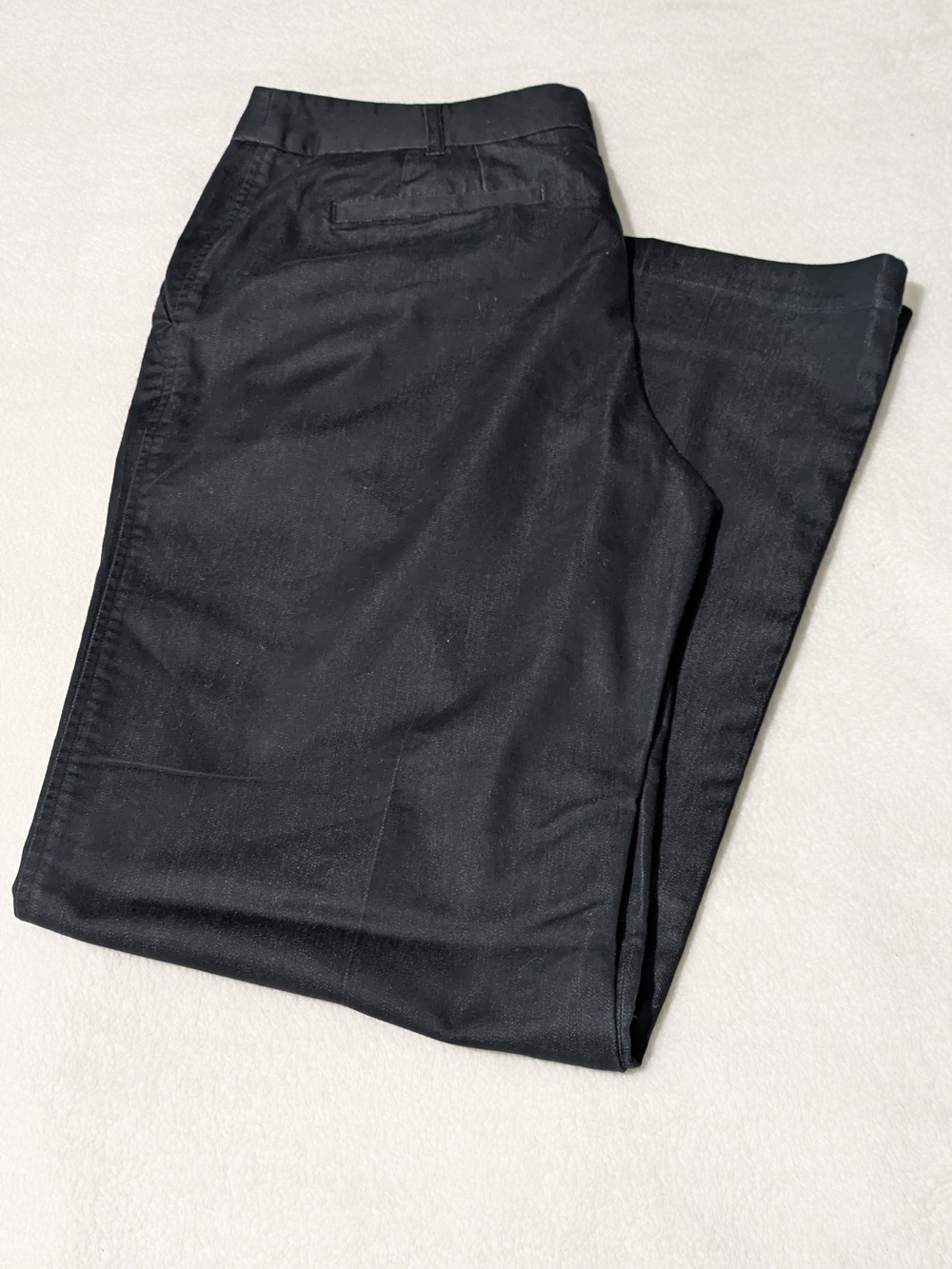 Faith & Zoe Black Wide Leg Trousers Size 14 Dress Pants Workwear Office Stretch